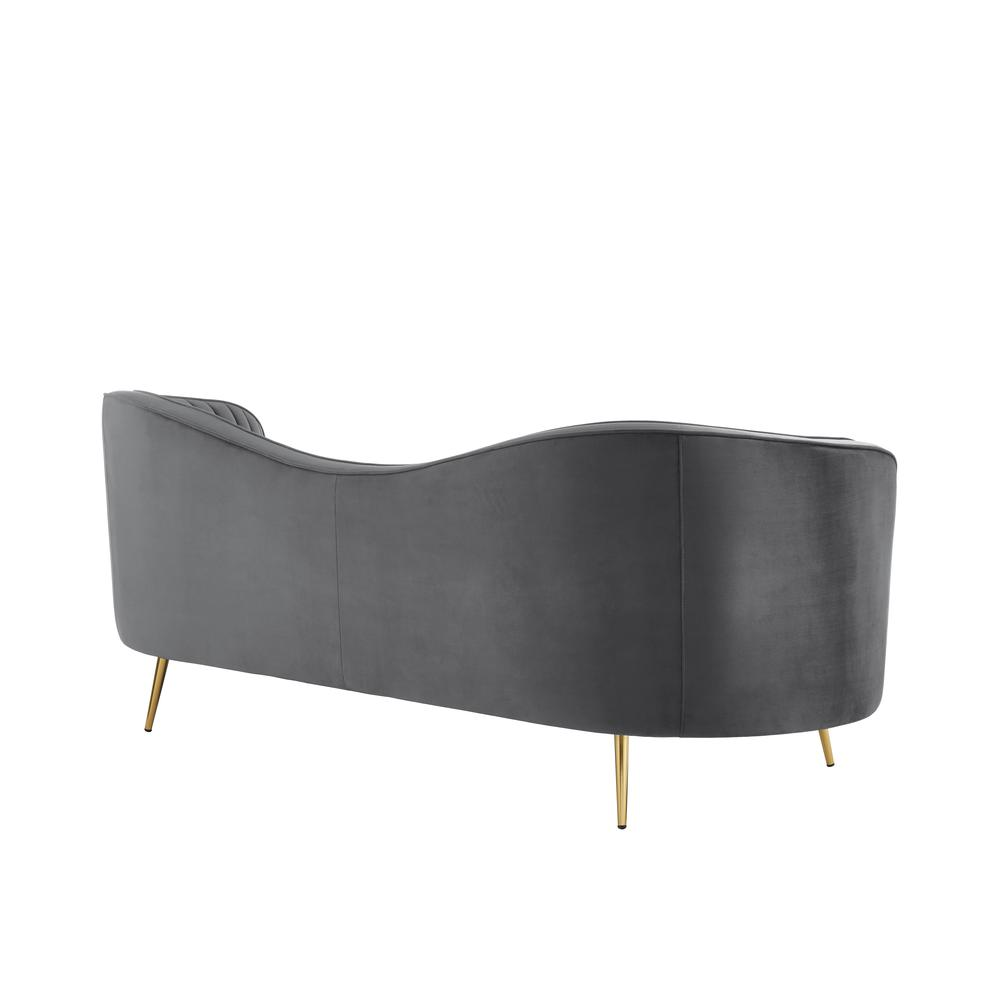 Wallace Modern Velvet Loveseat with Gold Legs in Gray - Elegant and Comfortable | Best Prices