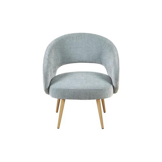 Dinah Accent Chair - Modern Open Back Design with Antique Gold Metallic Legs