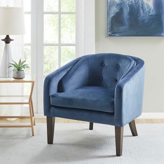 Ian Accent Chair | Elegant Blue Velvet Lounge Chair by Madison Park