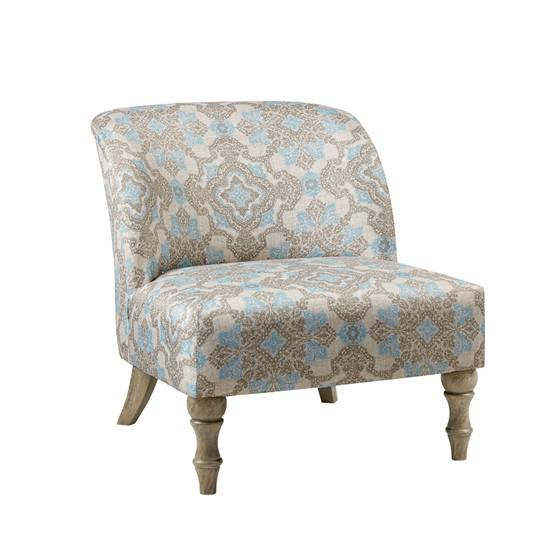 Maribelle Accent Chair - Charming Beige and Blue Medallion Print | Shop Now