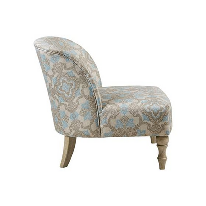 Maribelle Accent Chair - Charming Beige and Blue Medallion Print | Shop Now