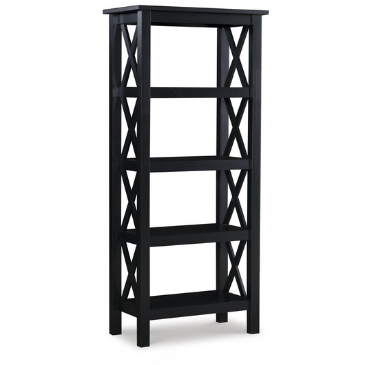 Get Organized with the Davis Bookcase in Black - Stylish & Durable Storage Solution