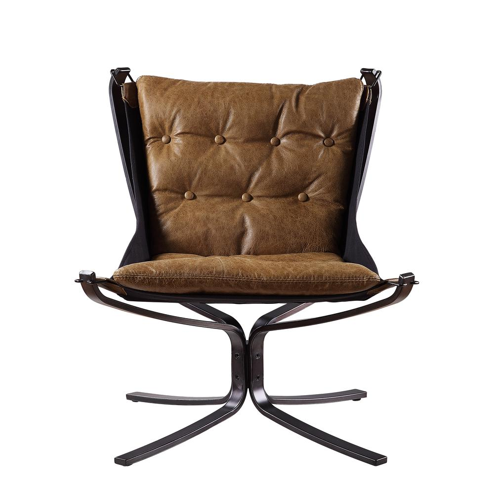 Carney Accent Chair, Coffee Top Grain Leather - Stylish and Comfortable