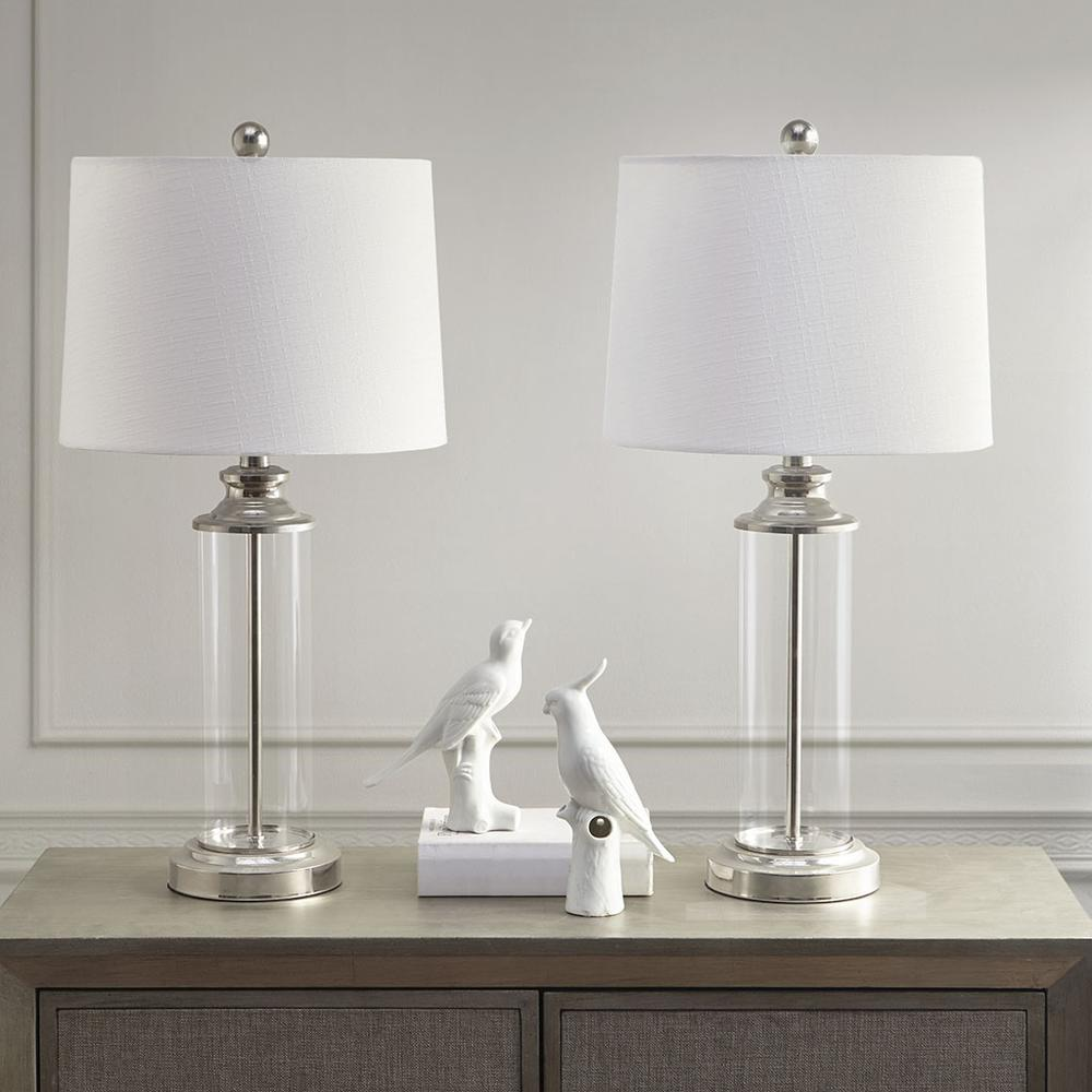 Clarity Table Lamp Set Of 2 - Stylish Metal and Glass Design