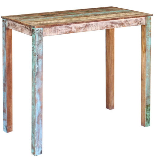 vidaXL Bar Table Solid Reclaimed Wood 45.3"x23.6"x42" - Antique-Style, Handmade, Multicolor