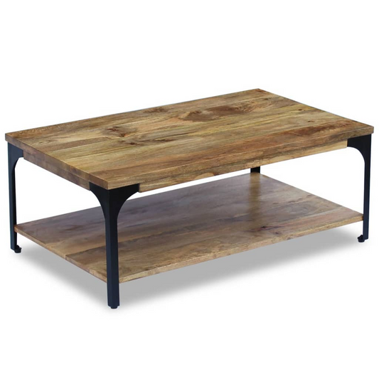 vidaXL Coffee Table Mango Wood 39.4"x23.6"x15" - Solid Wood Construction, Handmade, Easy Assembly