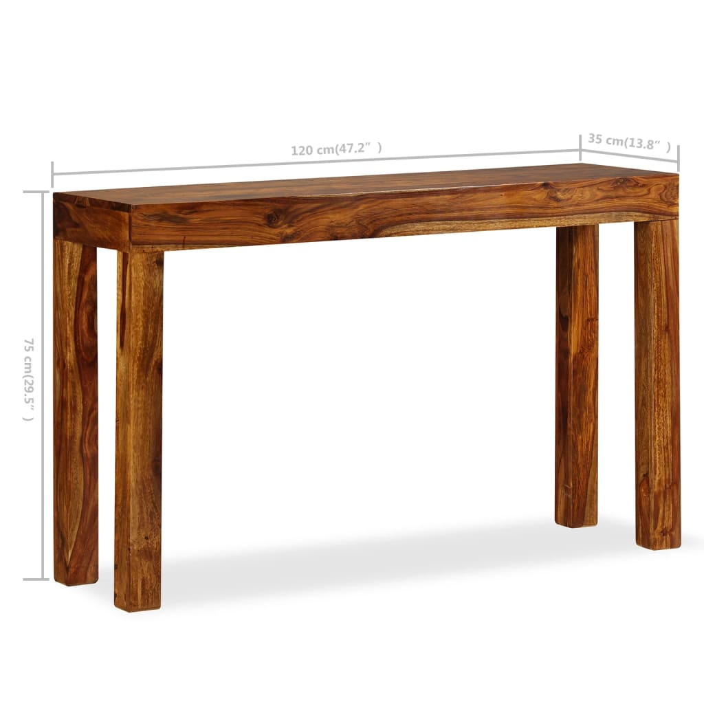 vidaXL Console Table Solid Sheesham Wood 47.2"x13.8"x29.5"