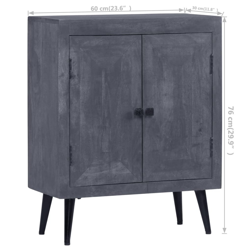 vidaXL Sideboard Solid Mango Wood 23.6"x11.8"x29.9" - Retro Style Storage Cabinet