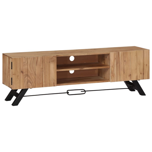 vidaXL TV Stand 55.1"x11.8"x17.7" Solid Wood Acacia - Rustic Charm, Durable Craftsmanship