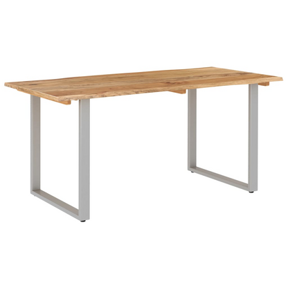 vidaXL Dining Table 60.6"x31.5"x29.9" Solid Wood Acacia - Rustic Style, Easy Assembly