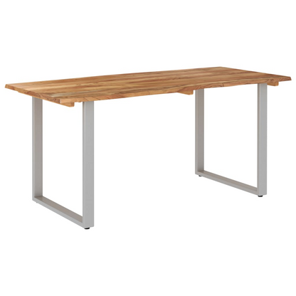 vidaXL Dining Table 60.6"x31.5"x29.9" Solid Wood Acacia - Rustic Style, Easy Assembly