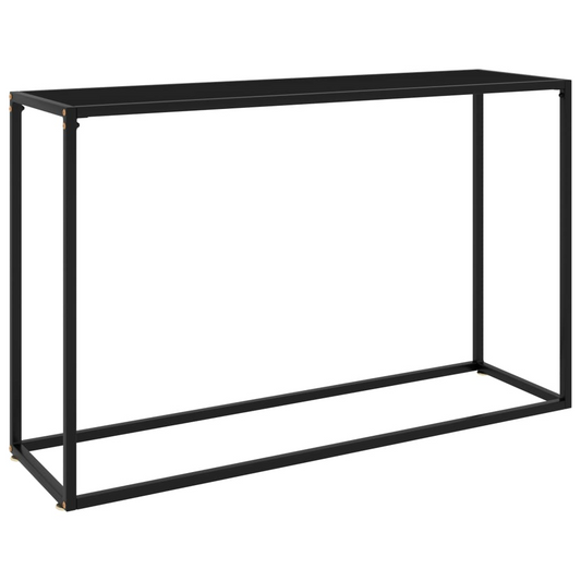 vidaXL Console Table Black 47.2"x13.8"x29.5" Tempered Glass - Modern and Sturdy