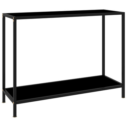 vidaXL Console Table Black 39.4"x13.8"x29.5" Tempered Glass - Stylish and Sturdy | vidaXL