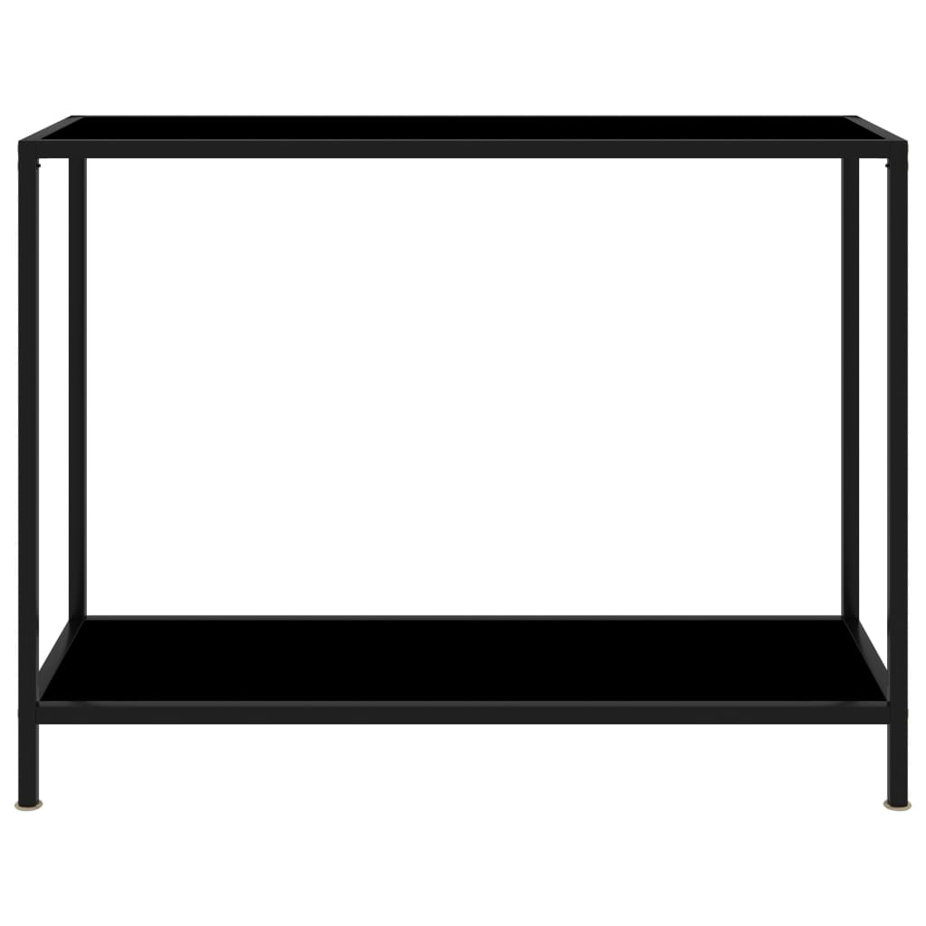 vidaXL Console Table Black 39.4"x13.8"x29.5" Tempered Glass - Stylish and Sturdy | vidaXL