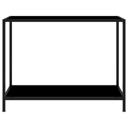 vidaXL Console Table Black 39.4"x13.8"x29.5" Tempered Glass - Stylish and Sturdy | vidaXL