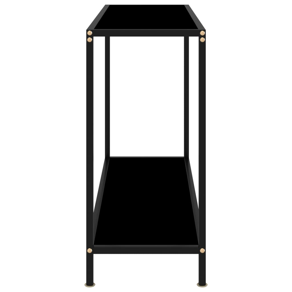 vidaXL Console Table Black 39.4"x13.8"x29.5" Tempered Glass - Stylish and Sturdy | vidaXL