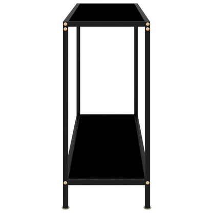 vidaXL Console Table Black 39.4"x13.8"x29.5" Tempered Glass - Stylish and Sturdy | vidaXL