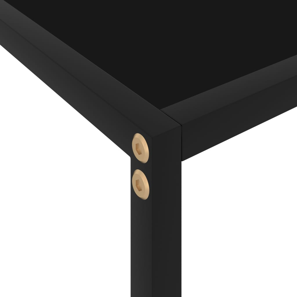 vidaXL Console Table Black 39.4"x13.8"x29.5" Tempered Glass - Stylish and Sturdy | vidaXL