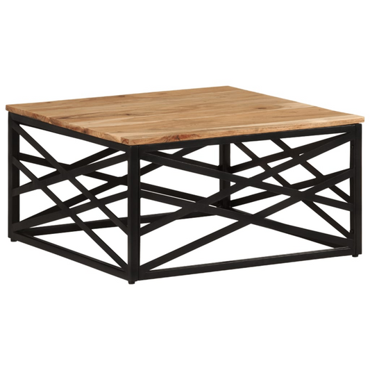 vidaXL Coffee Table 26.8"x26.8"x13.8" Solid Acacia Wood - Durable & Stylish