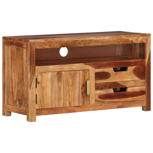 vidaXL TV Stand 35.4"x13.6"x19.7" Solid Wood Acacia - Stylish and Versatile