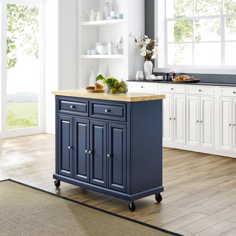 Madison Kitchen Cart Navy - Classic Style and Function for Your Kitchen