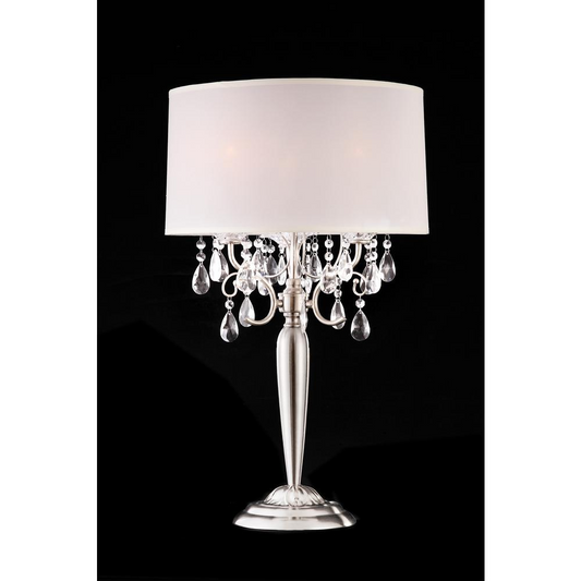 Crystal Silver Table Lamp - Elegant Decorative Lighting