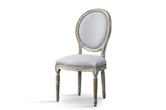 Baxton Studio Clairette Wood Traditional French Accent Chair-Round - Elegant and Versatile