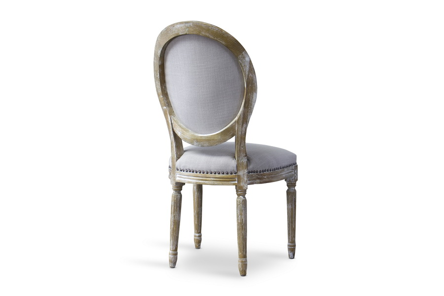 Baxton Studio Clairette Wood Traditional French Accent Chair-Round - Elegant and Versatile