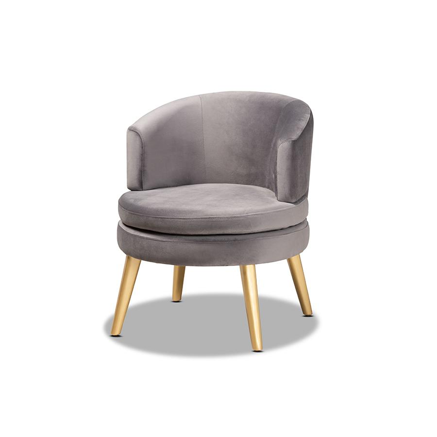 Luxurious Gold Finished Wood Accent Chair - Chic and Glamorous Design