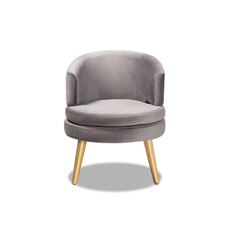 Luxurious Gold Finished Wood Accent Chair - Chic and Glamorous Design