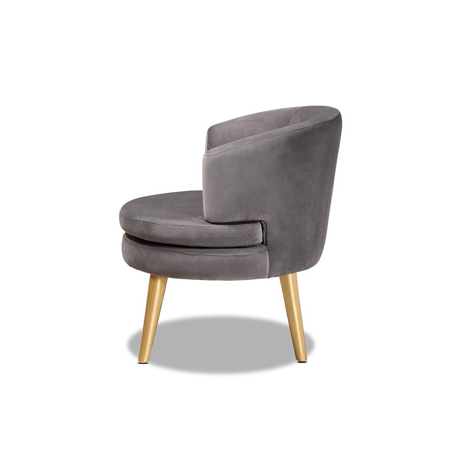 Luxurious Gold Finished Wood Accent Chair - Chic and Glamorous Design