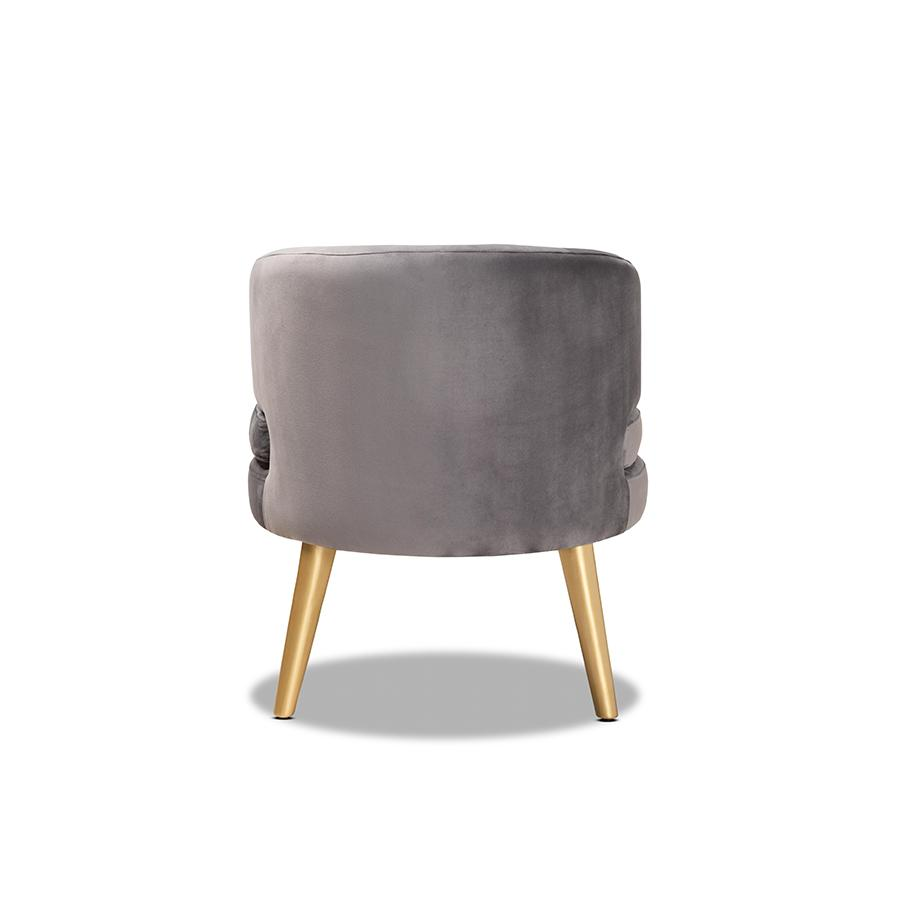 Luxurious Gold Finished Wood Accent Chair - Chic and Glamorous Design