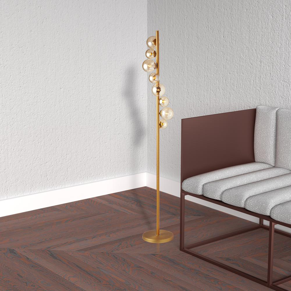 8LT Halogen Floor Lamp VB, Champagne Glass