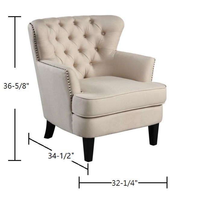 Accent Chair, Beige - Elegant and Comfortable | Free Shipping