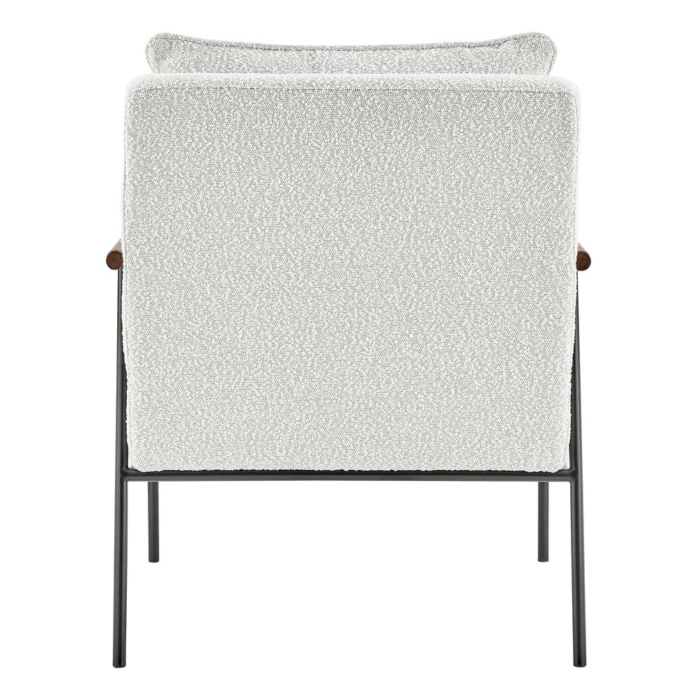 Quinton Fabric Accent Arm Chair - Retro Sophistication with Boucle Fabric and Wooden Arm Rests