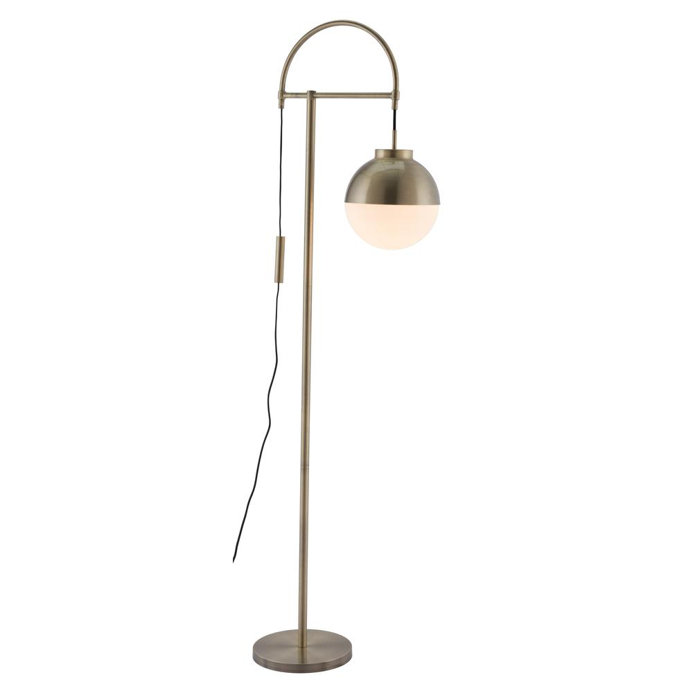 Waterloo Floor Lamp White & Bronze - Modern Mid-century Design | Perfect for Office, Bedroom, and Living Room