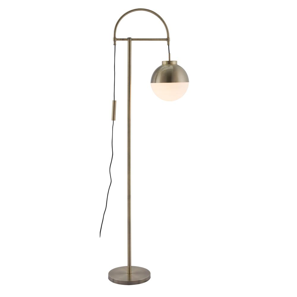 Waterloo Floor Lamp White & Bronze - Modern Mid-century Design | Perfect for Office, Bedroom, and Living Room