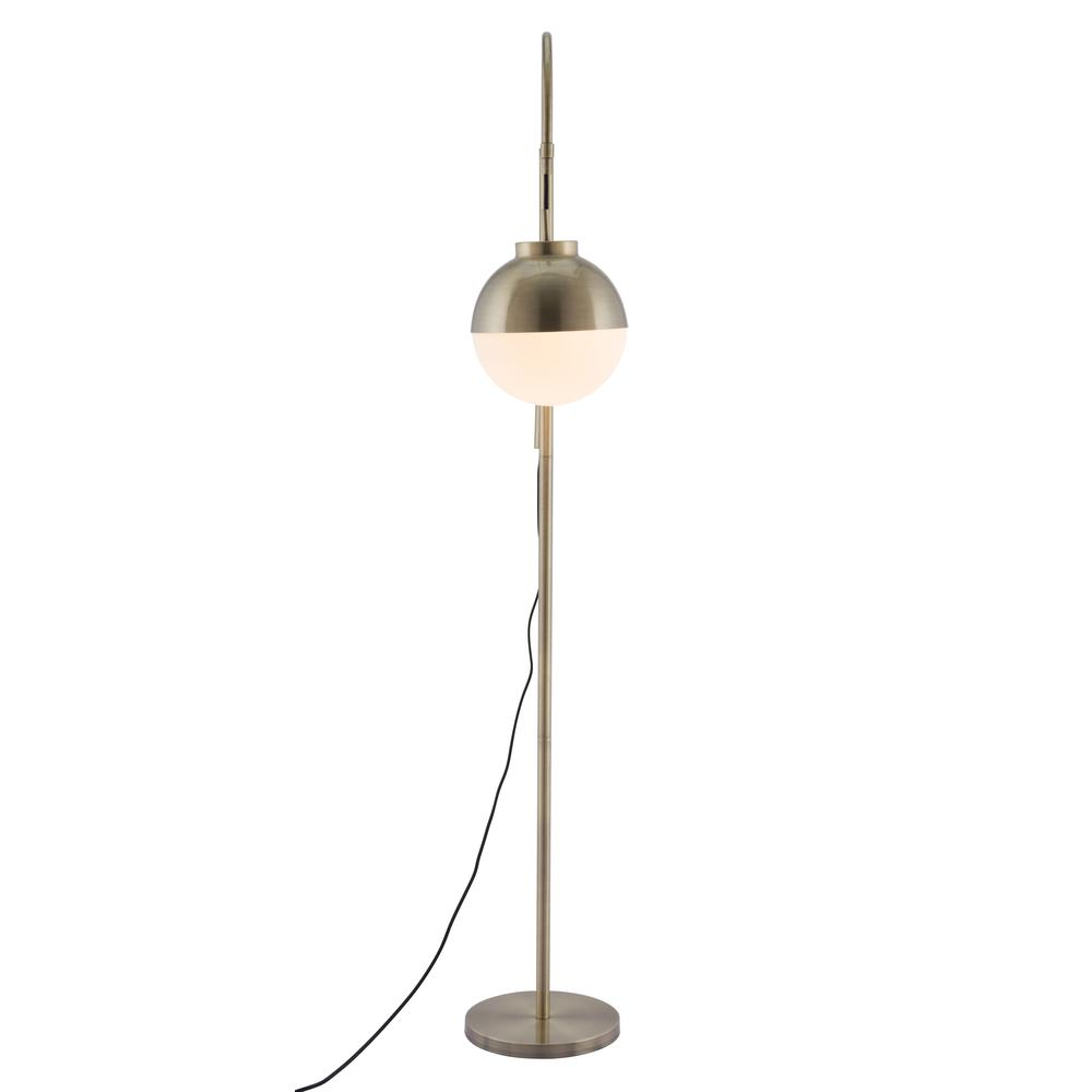 Waterloo Floor Lamp White & Bronze - Modern Mid-century Design | Perfect for Office, Bedroom, and Living Room