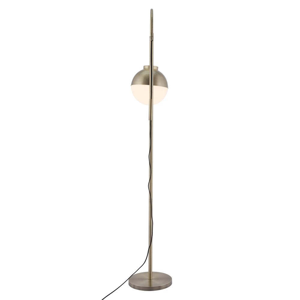 Waterloo Floor Lamp White & Bronze - Modern Mid-century Design | Perfect for Office, Bedroom, and Living Room