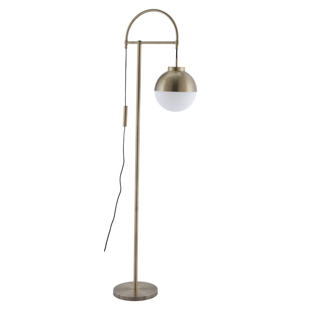 Waterloo Floor Lamp White & Bronze - Modern Mid-century Design | Perfect for Office, Bedroom, and Living Room