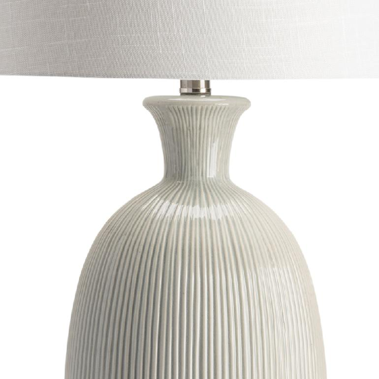 Carrefour Table Lamp - Traditional Ceramic Body with Crystal Sub-base and Brushed Nickel Accents