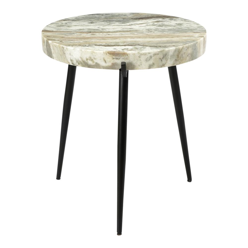 Brinley Marble Accent Table - Elegant Marble Top and Sturdy Iron Base