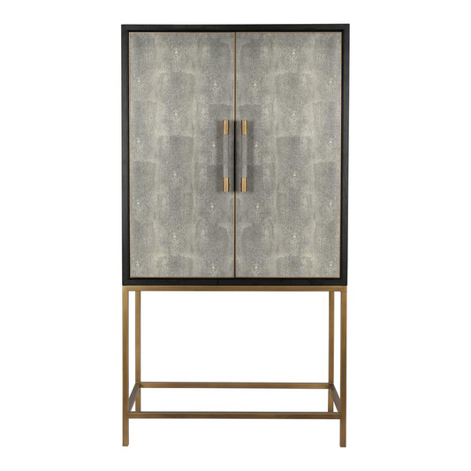 MAKO Bar Cabinet - Solid Oak with Brass Legs and Handles