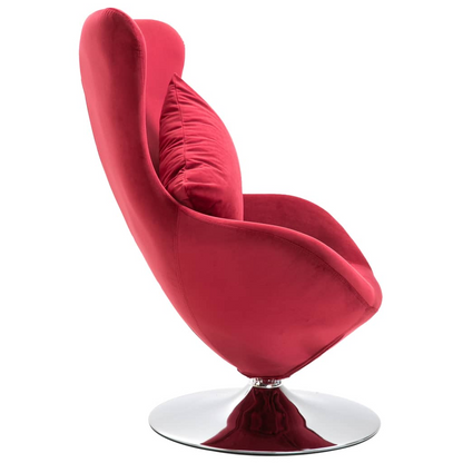 vidaXL Swivel Egg Chair with Cushion Red Velvet | Elegant and Comfortable