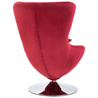 vidaXL Swivel Egg Chair with Cushion Red Velvet | Elegant and Comfortable