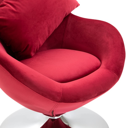 vidaXL Swivel Egg Chair with Cushion Red Velvet | Elegant and Comfortable