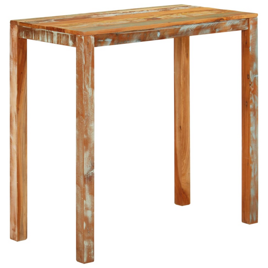 vidaXL Bar Table 44.1"x21.7"x42.5" Solid Wood Reclaimed - Rustic Charm for Your Dining Room or Kitchen