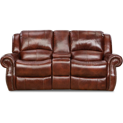 Telluride 100% Leather Double Reclining Console Loveseat - Comfort and Style Combined