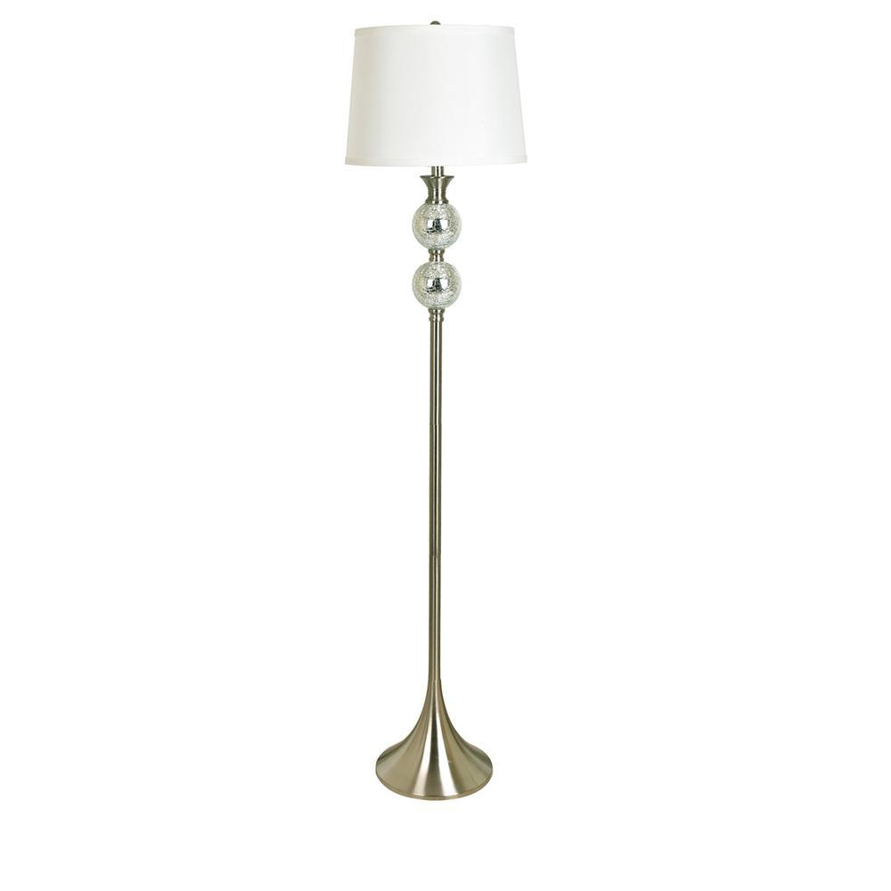 Crestview Collection 61.5"TH Floor Lamp - Metal and Glass Construction