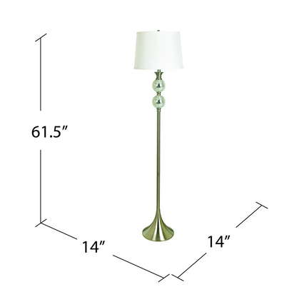 Crestview Collection 61.5"TH Floor Lamp - Metal and Glass Construction